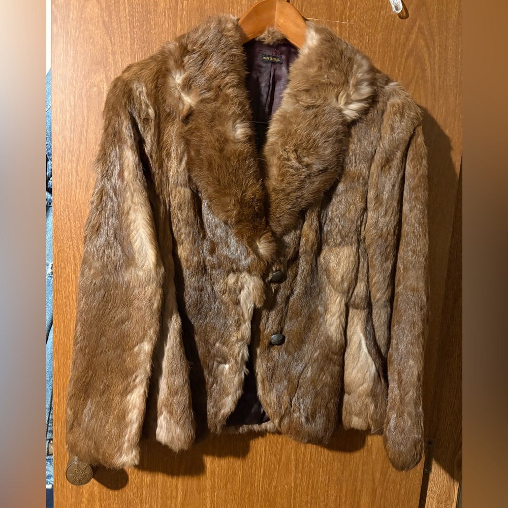 Women's Rabbit Brown Fur Jacket